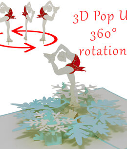 LINPOPUP LIN Pop Up Karte, 3d Karte, Eiskunstlauf, Ballett, N42