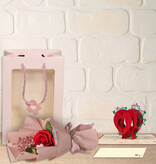 LINPOPUP LINPOPUP Love Gift Valentine's Day or for Anniversary and Wedding Anniversary - Handmade Eternal Rose with 3D - Pop - Up Card Heart made of high quality paper in an exclusive bag