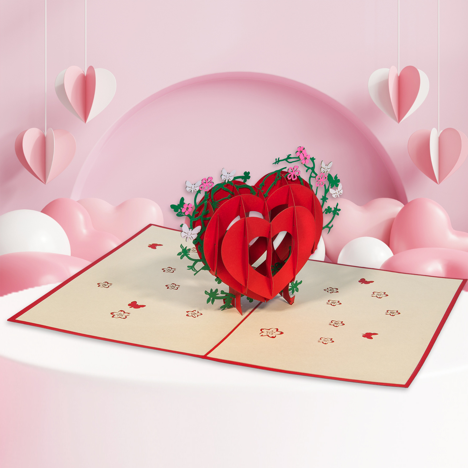 LINPOPUP LINPOPUP Pop-Up Card Love - Valentine's Day, 3D Heart Card, Birthday Card for Women & Men, Greeting Card with Heart - Love Card Wedding Anniversary, Anniversary & Mother's Day, Heart Card, N6