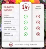 LINPOPUP LINPOPUP Pop-Up Karte Liebe – Valentinstag, 3D Herz Karte, Geburtstagskarte für Frauen & Männer, Glückwunschkarte mit Herz - Liebeskarte Hochzeitstag, Jahrestag & Muttertag, Herzkarte, N6