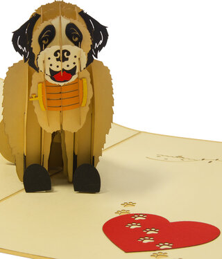 LINPOPUP Pop Up Card, 3D Card, Rescue Dog With A Heart, N398