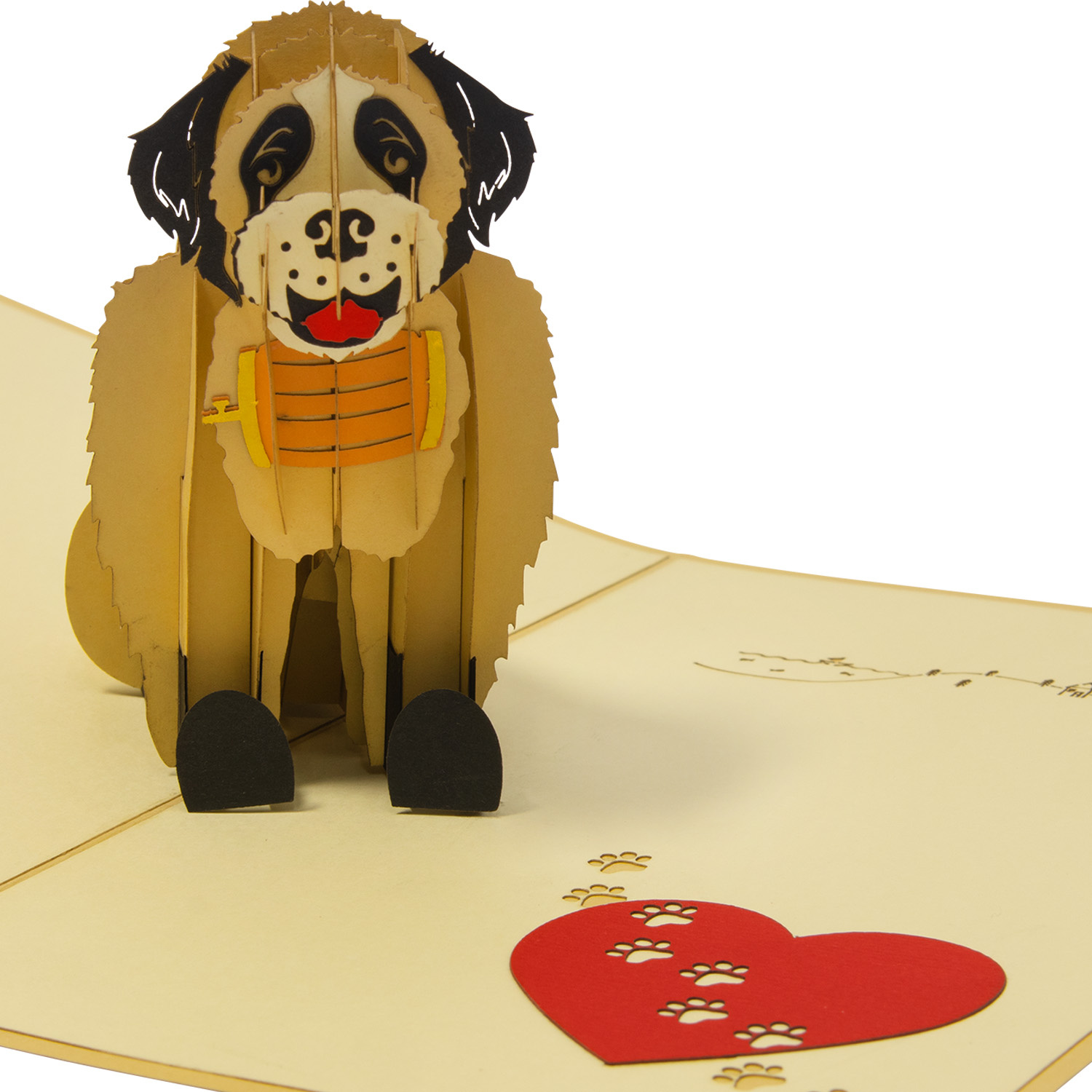 LINPOPUP LINPOPUP®, LIN17772, pop up card dog, birthday dog, dog with heart, 3d greeting card folding card rescue dog, dog, N398