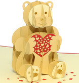 LINPOPUP Pop Up 3D Card, Birthday Card, Love, Valentine Card, Greeting Card, Animal Card, Gift Certificate, Heart, Bear, LIN17567, LINPopUp®, N318