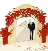 LINPOPUP Pop Up 3D Card, Wedding Card, Wedding Invitation, Bride and Groom Altar, LIN17536, LINPopUp®, N290