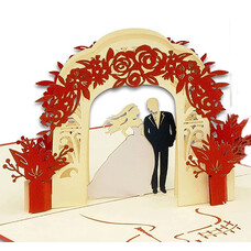 LINPOPUP Pop Up Card, 3D Card,Wedding Card, Bride and Groom Altar, N290