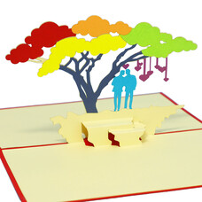 LINPOPUP Pop Up Card, 3D Card, Wedding Card, Valentine's Day Card, Same Sex Wedding, N208