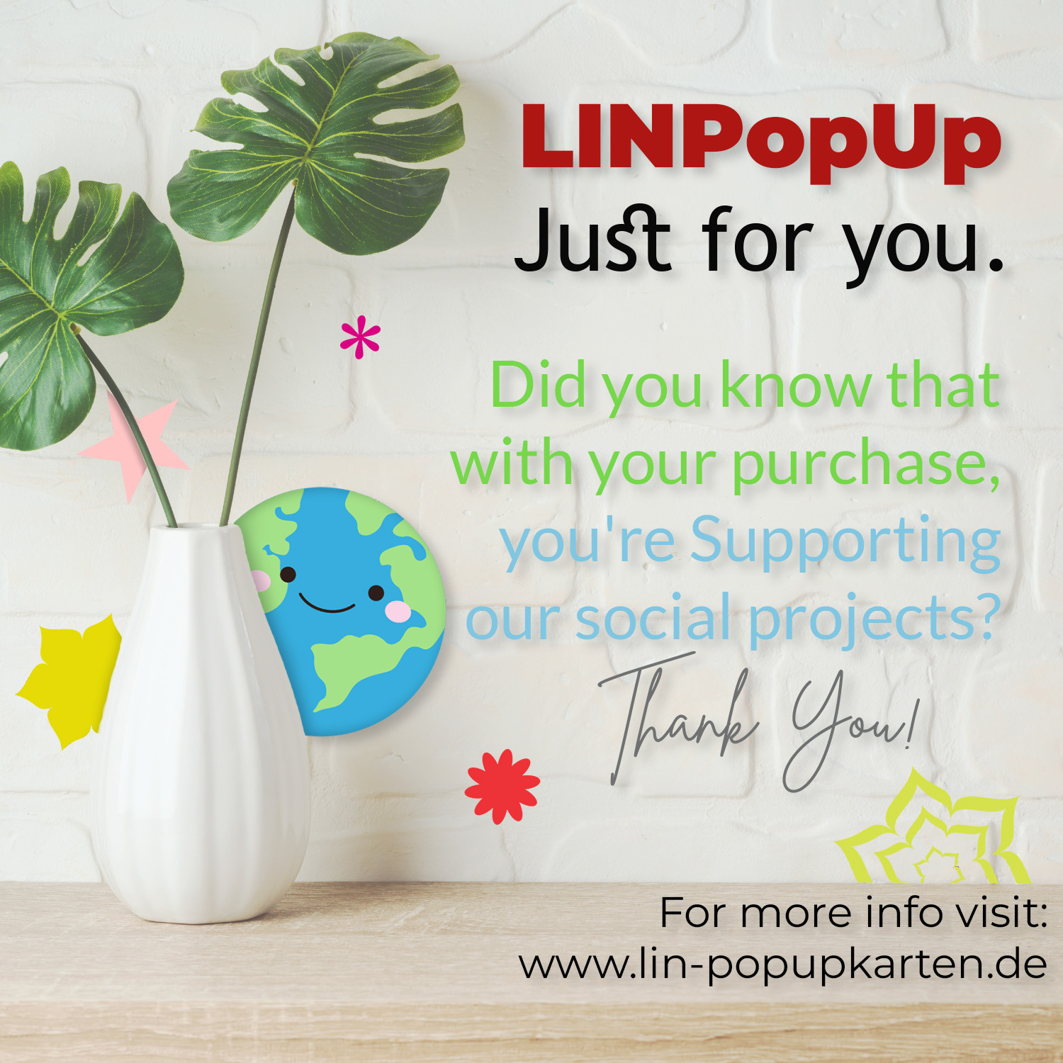 LINPOPUP Pop Up 3D Card, Birthday Card, Congratulations Card, Voucher, Dinner, blue, LINPopUp®, N127