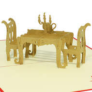 LINPOPUP Pop Up Card, 3D Card, Dinner, red, N126