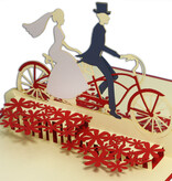 LINPOPUP Pop Up 3D Card, Wedding Cards, Wedding Invitation, Bridal Couple Bicycle, LINPopUp®, N88