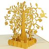 LINPOPUP Pop Up 3D Card, Wedding Invitation, Wedding Card Gold Wedding, Tree, LINPopUp®, N85