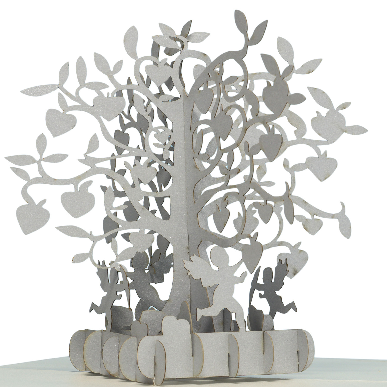 LINPOPUP Pop Up 3D Card, Wedding Invitation, Wedding Card Silver Wedding, Tree, LINPopUp®, N86