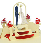 LINPOPUP Pop Up 3D Card, Wedding Invitation, Wedding Card, Bride and Groom, LINPopUp®, N79