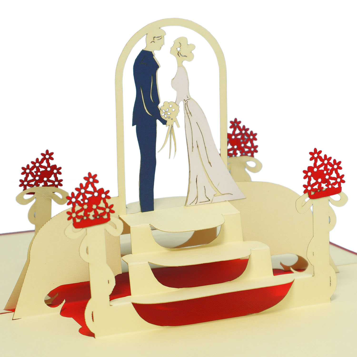 LINPOPUP Pop Up 3D Card, Wedding Invitation, Wedding Card, Bride and Groom, LINPopUp®, N79