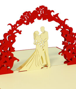 Pop Up Card, 3D Card, Wedding Card, Bridal Couple, Archway, N76