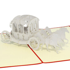 LINPOPUP Pop Up Karte, 3D Karte, Hochzeitskarte, Kutsche, N73