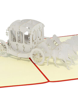 LINPOPUP Pop Up Card, 3D Card, Wedding Card, Carriage, N73