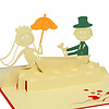 LINPOPUP Pop Up 3D Card, Valentine's Day Card, Wedding Invitation, Wedding Card, Bride and Groom in a Boat, LINPopUp®, N71