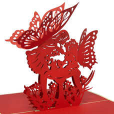 Pop Up 3D Karte, Valentinskarte, Hochzeitseinladung, Hochzeitskarte, Küssende Elfen, N69