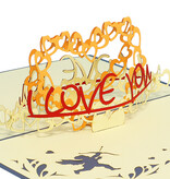 Pop Up 3D Card, Valentine's Day Card, Wedding Invitation, Wedding Card, Heart with writing, LINPopUp®, N56