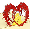 Pop Up 3D Karte, Valentinskarte, Hochzeitseinladung, Hochzeitskarte, Pärchen Herz LINPopUp®, N60