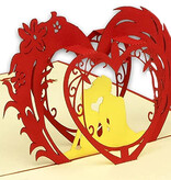 Pop Up 3D Karte, Valentinskarte, Hochzeitseinladung, Hochzeitskarte, Pärchen Herz LINPopUp®, N60