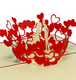 Pop Up 3D Card, Valentine's Day Card, Wedding Invitation, Wedding Card, Lovers LINPopUp®, N62