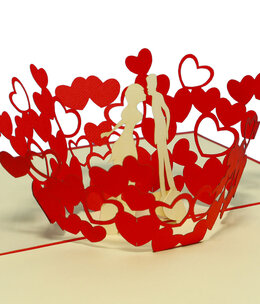 Pop Up Card, 3D Card, Valentine's Day Card, Wedding Card, Lovers, N62