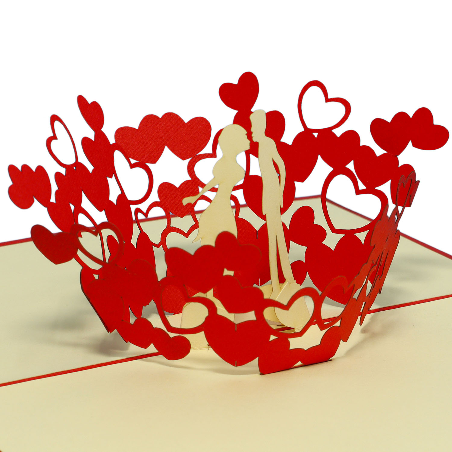 Pop Up 3D Card, Valentine's Day Card, Wedding Invitation, Wedding Card, Lovers LINPopUp®, N62