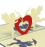 Pop Up 3D Karte, Valentinskarte, Hochzeitseinladung, Hochzeitskarte, Amor, LINPopUp®, N66