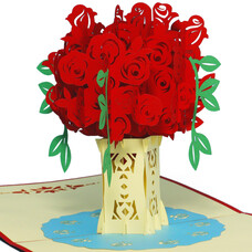 LINPOPUP Pop Up Card, 3D Card, Roses, N275