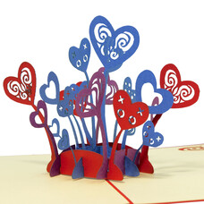 LINPOPUP Pop Up Card, 3D Card, Valentine's Day Card, Heart Flowers, N296