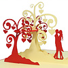 LINPOPUP Pop Up 3D Card, Valentine's Day Card, Wedding Invitation, Wedding Card, Couple under Heart Trees, LINPopUp®, N64