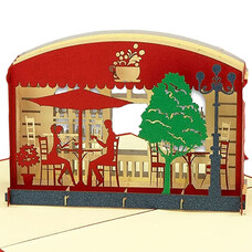 LINPOPUP Pop Up Card, 3D Card, Restaurant, N349