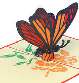 LINPOPUP Pop Up Card Flower Butterfly, Card Birthday, 3D Greetingcard Flowers, Card, Foldingcard, Birthdaycard, Good Luck, get well soon, Wellness coupon, Butterfly Red, LIN17655, LINPopUp®, N381