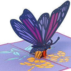 LINPOPUP Pop Up Card, 3D Card, Butterfly purple, N384