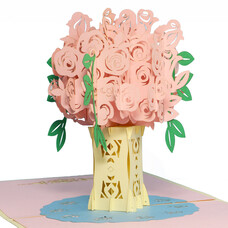 LINPOPUP Pop Up Card, 3D Card, Bouquet of Roses, Bouquet of Flowers, N385