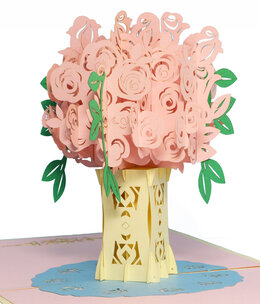 LINPOPUP Pop Up Card, 3D Card, Bouquet of Roses, Bouquet of Flowers, N385