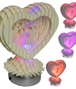 MAGICPAPER® MagicPaper, pop-up heart, love gift, with LED