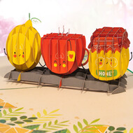 LINPOPUP Pop up card get well soon, 3D card with lemon - honey - ginger