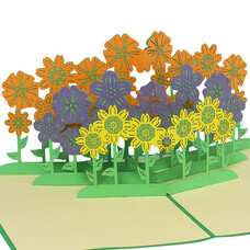 LINPOPUP Pop Up Card, 3D Card, Flower Meadow, N249