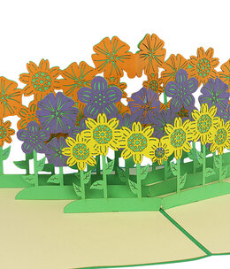 LINPOPUP Pop Up Card, 3D Card, Flower Meadow, N249