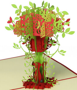 LINPOPUP Pop Up Card, 3D Card, Tree, Colourful, N47