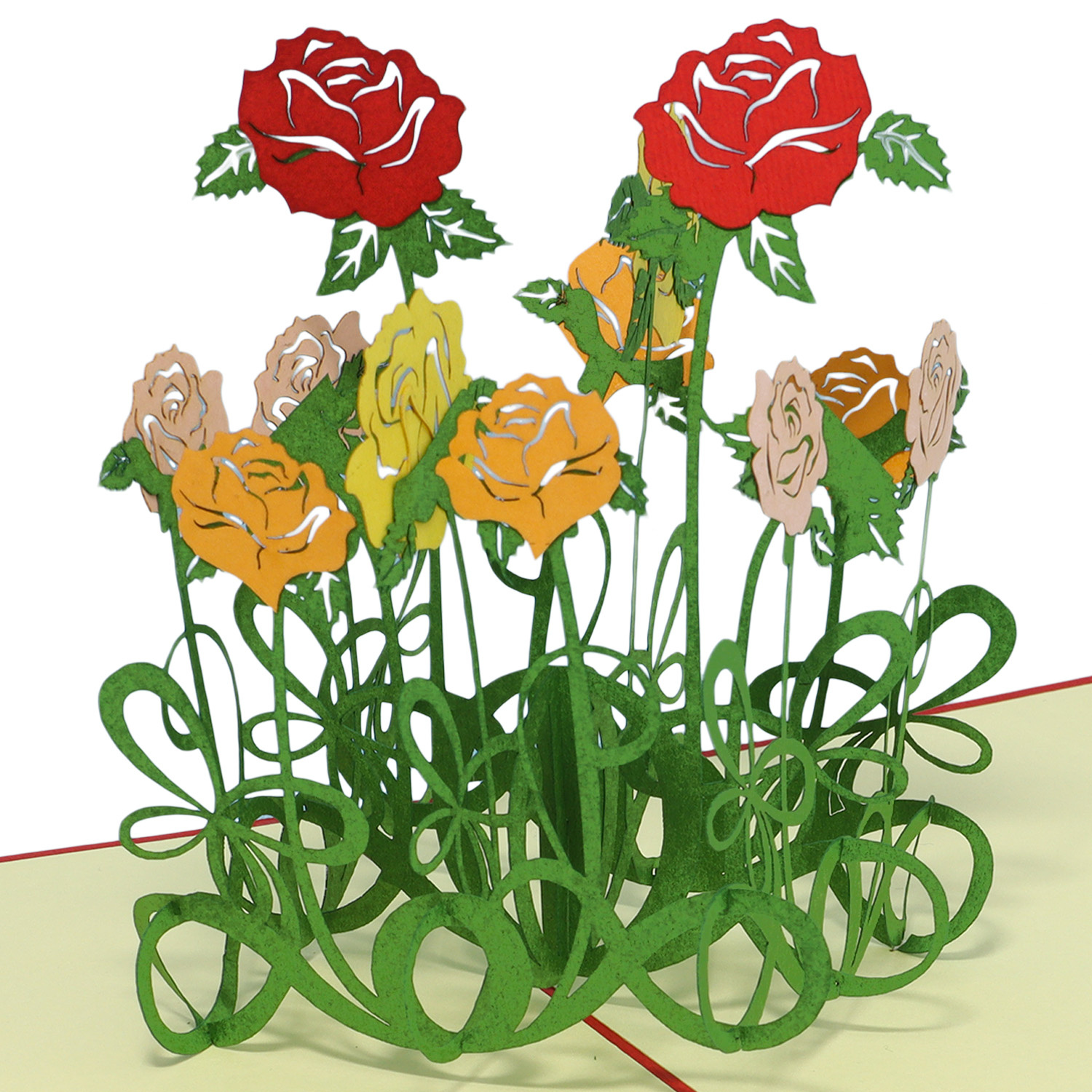 Birthday Card, Greeting Card Mother's Day, Roses, Pop Up 3D Card, LIN17351, LINPopUp®, N233