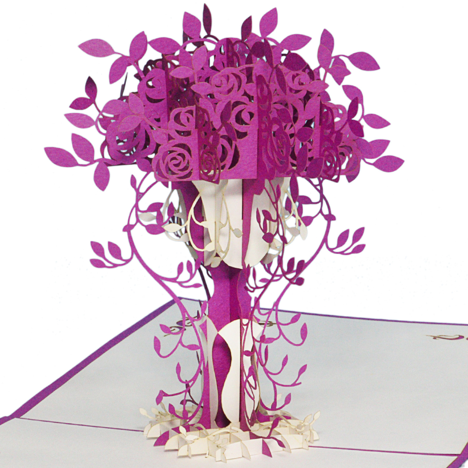 LINPOPUP Pop Up 3D Card, Birthday Card, Greeting Card Mother's Day, Purple Flowers, LINPopUp®, N229