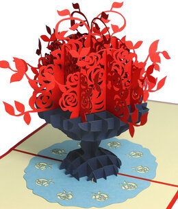 LINPOPUP Pop Up Card, 3D Card, Flowers Roses, N44