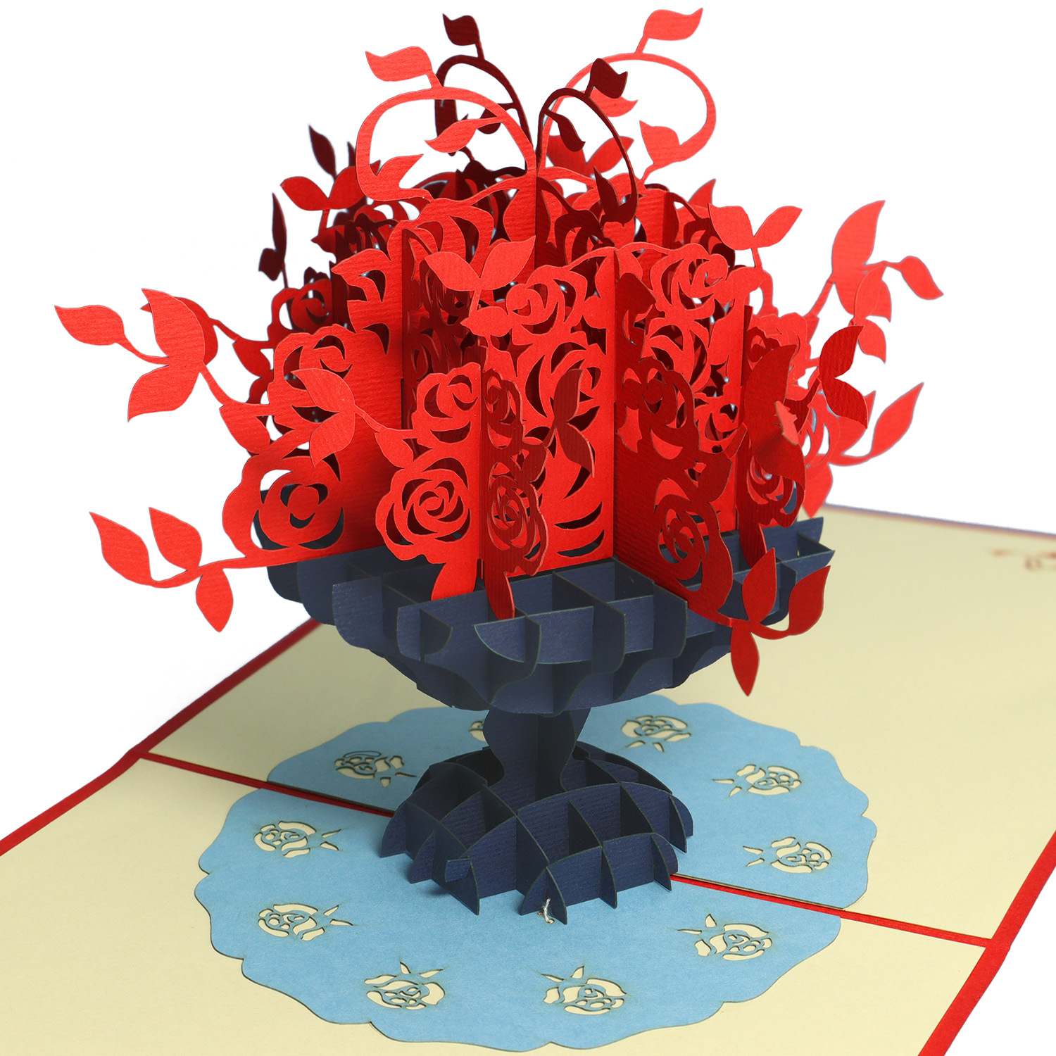 LINPOPUP Pop Up 3D Card, Birthday Card, Greeting Card Mother's Day, Flowers Roses, LINPopUp®, N44