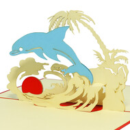 LINPOPUP Pop Up Card, 3D Card, Dolphin, N139