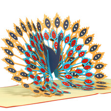 LINPOPUP Pop Up Card, 3D Card, Peacock, N142