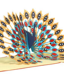 LINPOPUP Pop Up Card, 3D Card, Peacock, N142