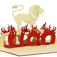 LINPOPUP Pop Up Card, 3D Card, Star Sign Leo, N200